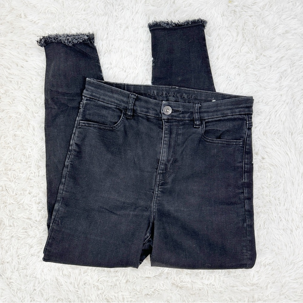 American Eagle Black Curvy Hi-Rise Jeggings 10 Short